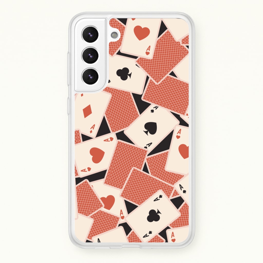 Playing Cards Collage Pattern - Clean Girl Aesthetic Phone Case for Galaxy S21FE