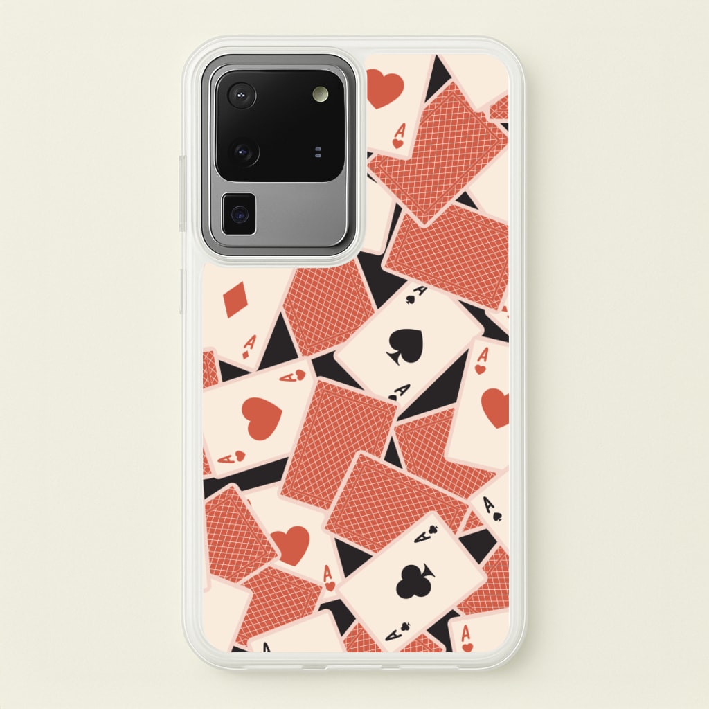 Playing Cards Collage Pattern - Clean Girl Aesthetic Phone Case for Galaxy S20 Ultra