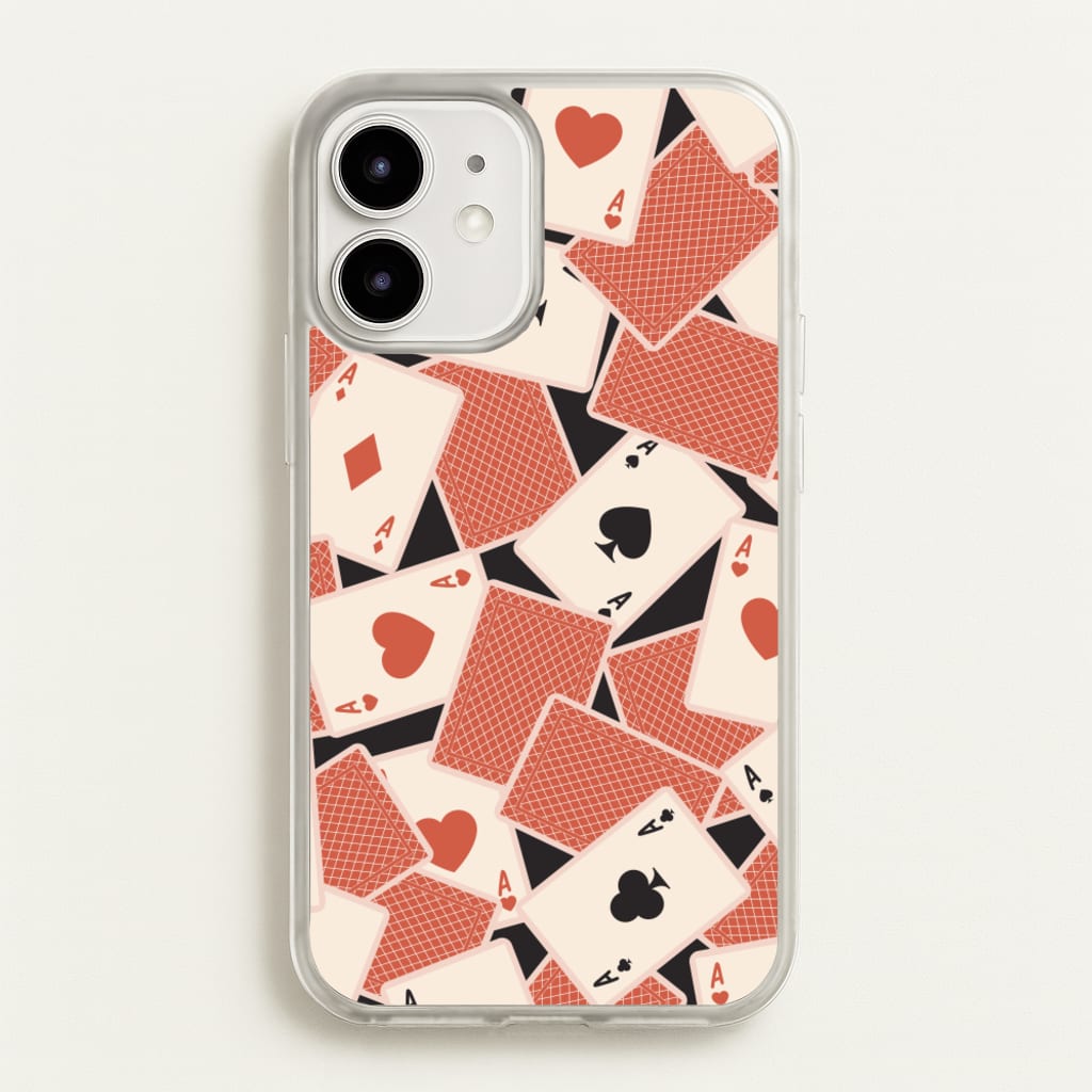 Playing Cards Collage Pattern - Clean Girl Aesthetic Phone Case for iPhone 12 / 12 Pro