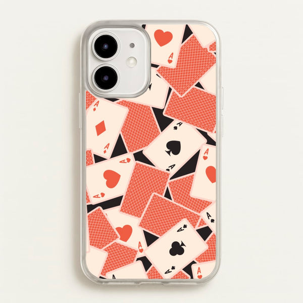 Playing Cards Collage Pattern - Clean Girl Aesthetic Phone Case for iPhone 12 / 12 Pro