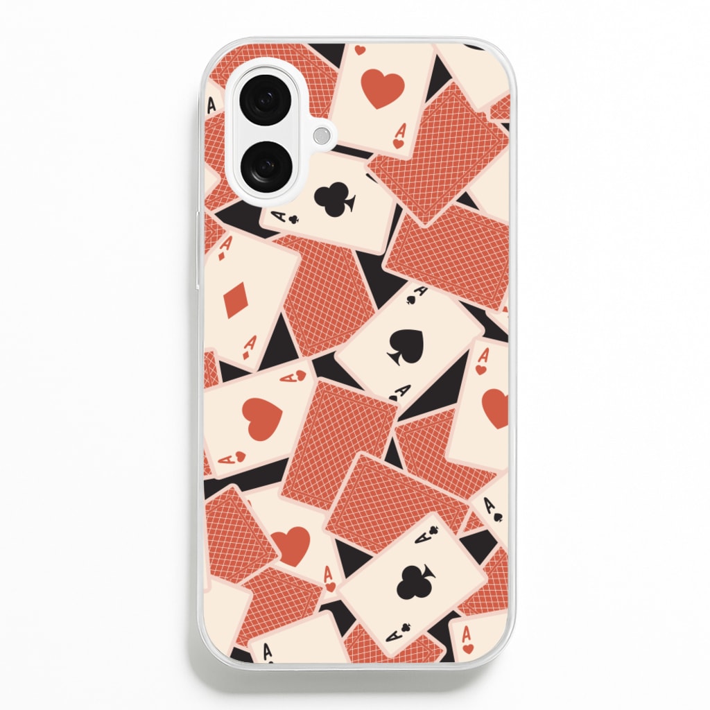 Playing Cards Collage Pattern - Clean Girl Aesthetic Phone Case for iPhone 16 Plus
