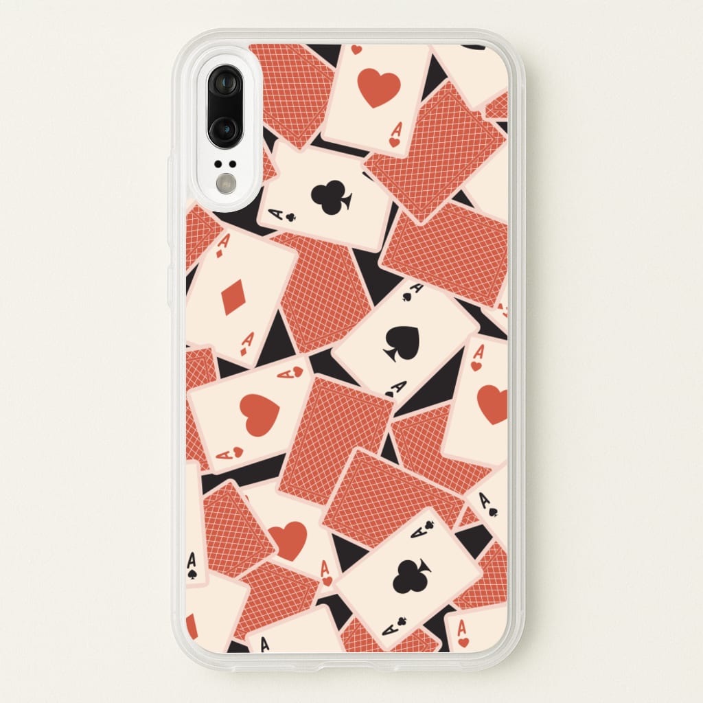 Playing Cards Collage Pattern - Clean Girl Aesthetic Phone Case for Huawei P20