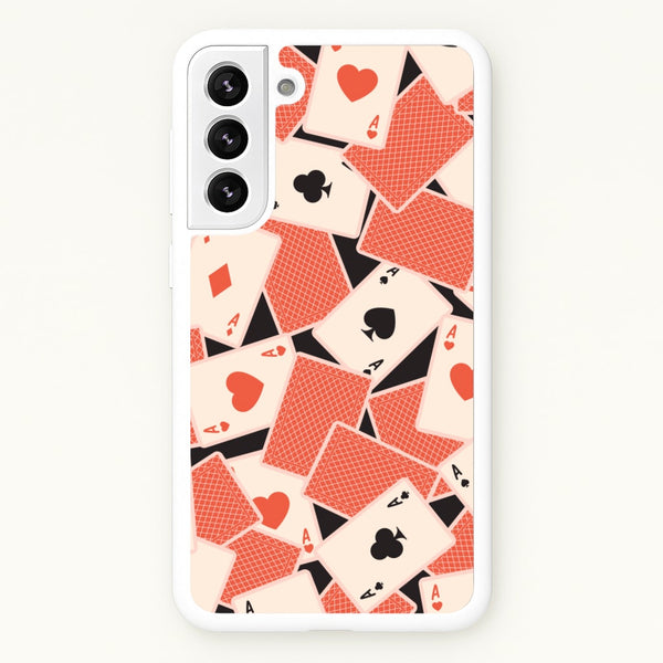 Playing Cards Collage Pattern - Clean Girl Aesthetic Phone Case for Galaxy S22 Plus