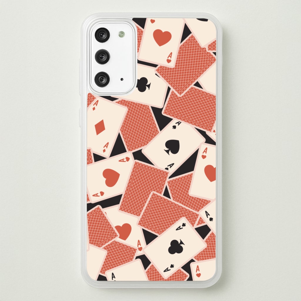 Playing Cards Collage Pattern - Clean Girl Aesthetic Phone Case for Galaxy Note 20