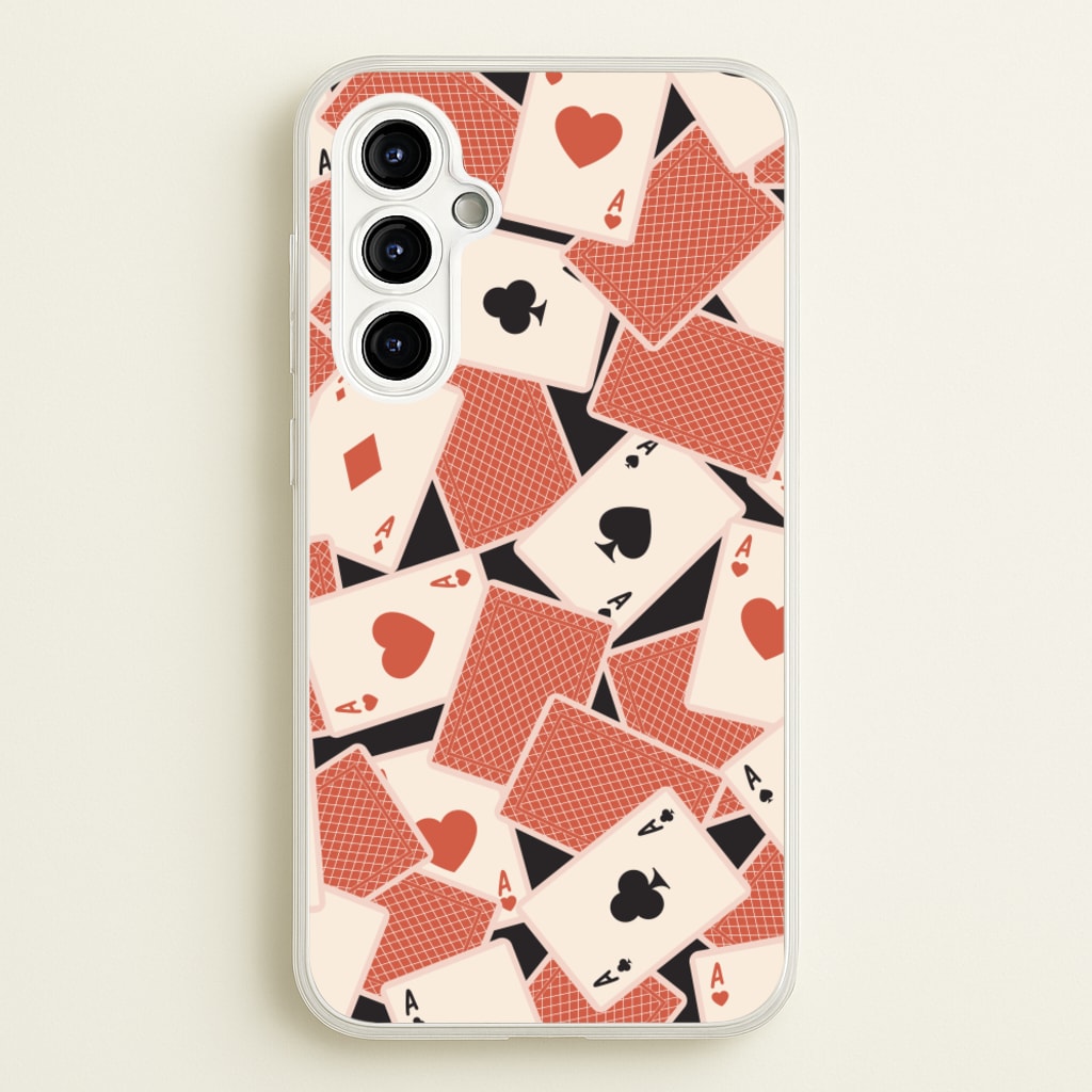 Playing Cards Collage Pattern - Clean Girl Aesthetic Phone Case for Galaxy A54