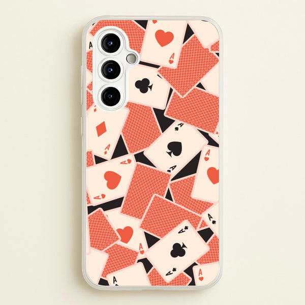 Playing Cards Collage Pattern - Clean Girl Aesthetic Phone Case for Galaxy A54