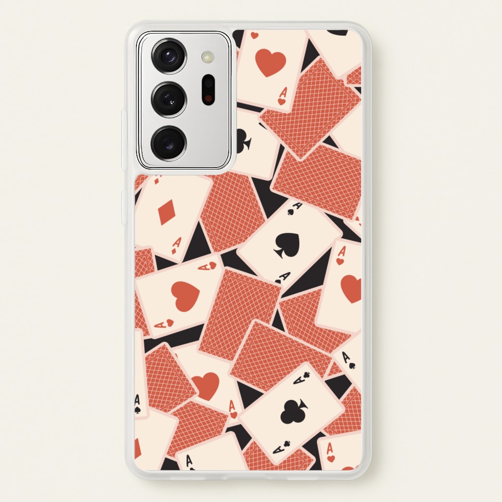 Playing Cards Collage Pattern - Clean Girl Aesthetic Phone Case for Galaxy Note 20 Ultra
