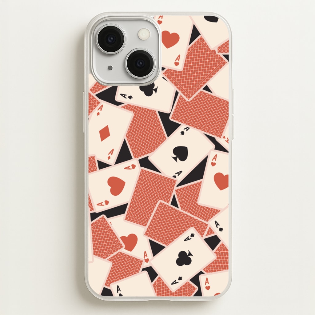 Playing Cards Collage Pattern - Clean Girl Aesthetic Phone Case for iPhone 13