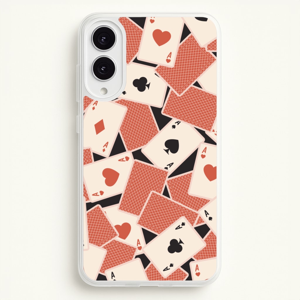 Playing Cards Collage Pattern - Clean Girl Aesthetic Phone Case for Galaxy S25 Edge