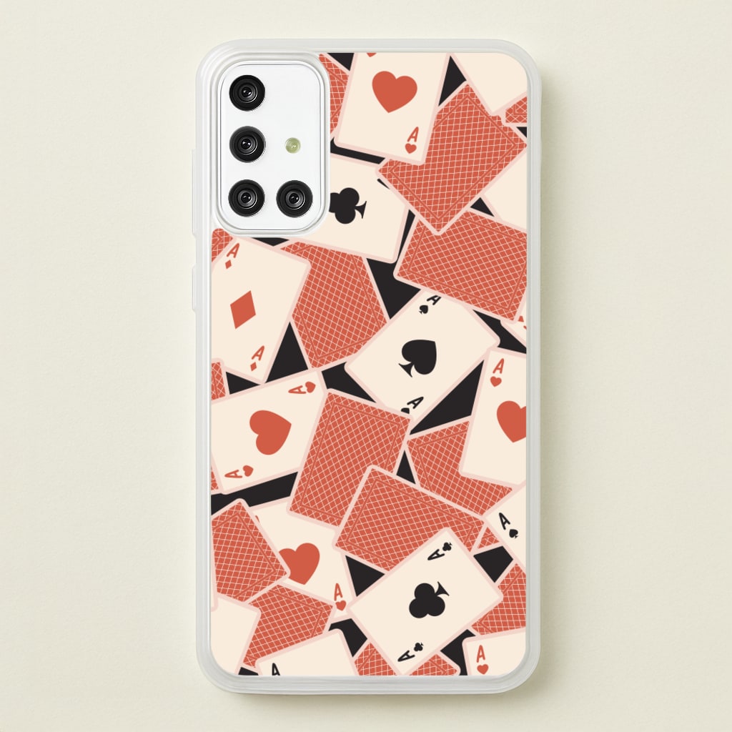 Playing Cards Collage Pattern - Clean Girl Aesthetic Phone Case for Galaxy A71