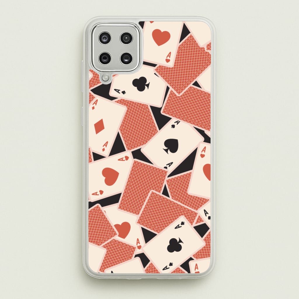 Playing Cards Collage Pattern - Clean Girl Aesthetic Phone Case for Galaxy A12