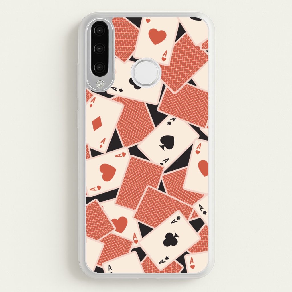 Playing Cards Collage Pattern - Clean Girl Aesthetic Phone Case for Huawei P30 Lite