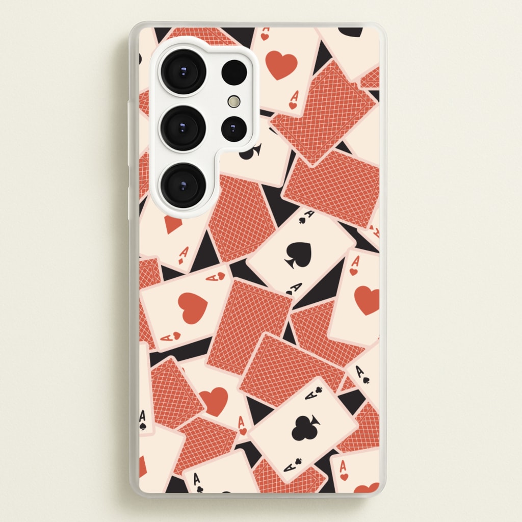 Playing Cards Collage Pattern - Clean Girl Aesthetic Phone Case for Galaxy S25 Ultra