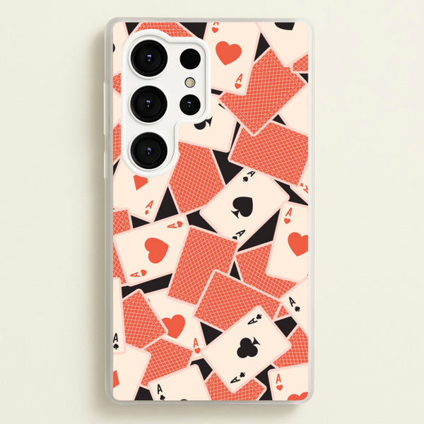 Playing Cards Collage Pattern - Clean Girl Aesthetic Phone Case for Galaxy S25 Ultra