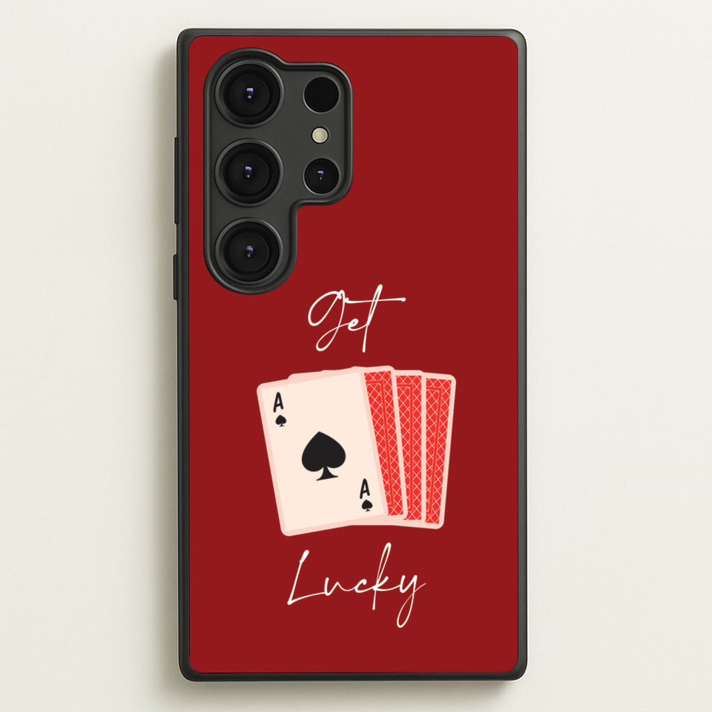 Get Lucky Set Of Cards - Clean Girl Aesthetic Phone Case for Galaxy S25 Ultra