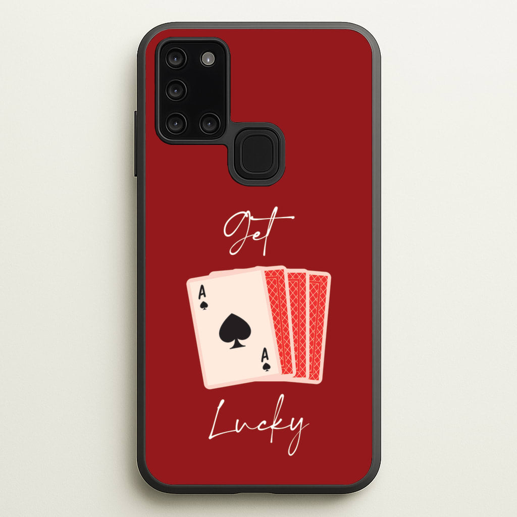 Get Lucky Set Of Cards - Clean Girl Aesthetic Phone Case for Galaxy A21s