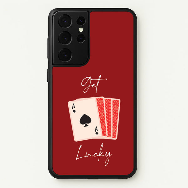 Get Lucky Set Of Cards - Clean Girl Aesthetic Phone Case for Galaxy S21 Ultra