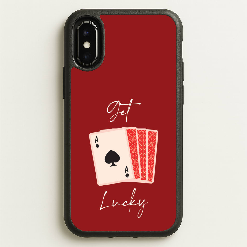 Get Lucky Set Of Cards - Clean Girl Aesthetic Phone Case for iPhone X / XS