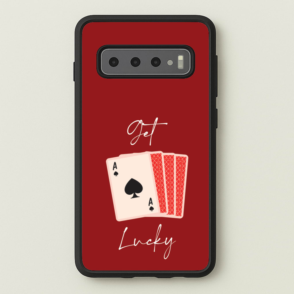 Get Lucky Set Of Cards - Clean Girl Aesthetic Phone Case for Galaxy S10 Plus