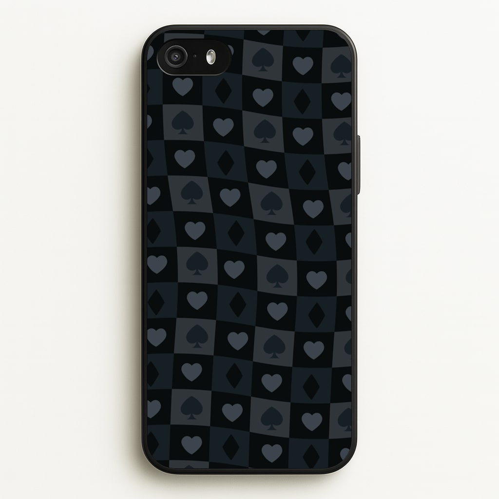 Card Suits Pattern Black - Clean Girl Aesthetic Phone Case for iPhone 5 / 5s / SE 2016