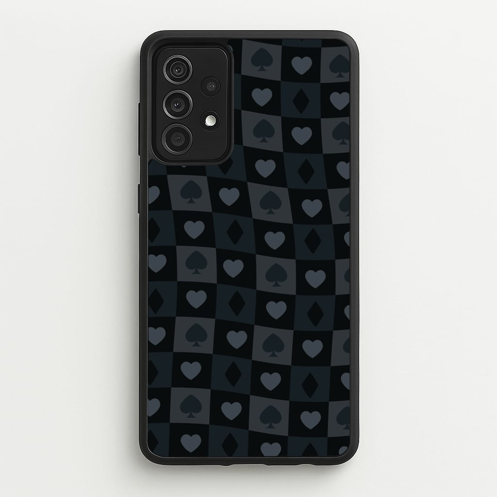 Card Suits Pattern Black - Clean Girl Aesthetic Phone Case for Galaxy A52 / A52s