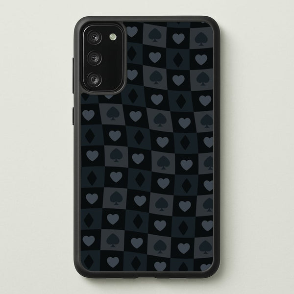 Card Suits Pattern Black - Clean Girl Aesthetic Phone Case for Galaxy A41