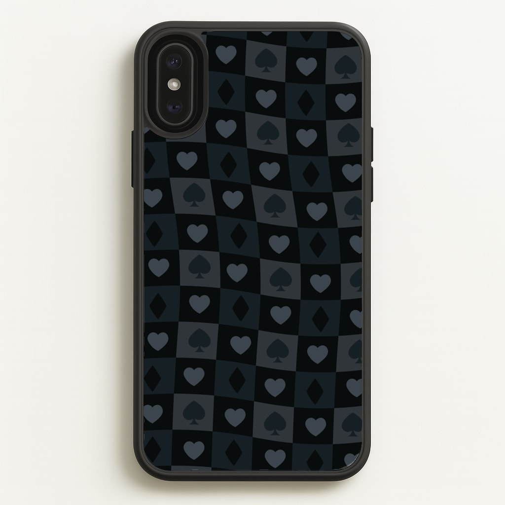 Card Suits Pattern Black - Clean Girl Aesthetic Phone Case for iPhone XS Max