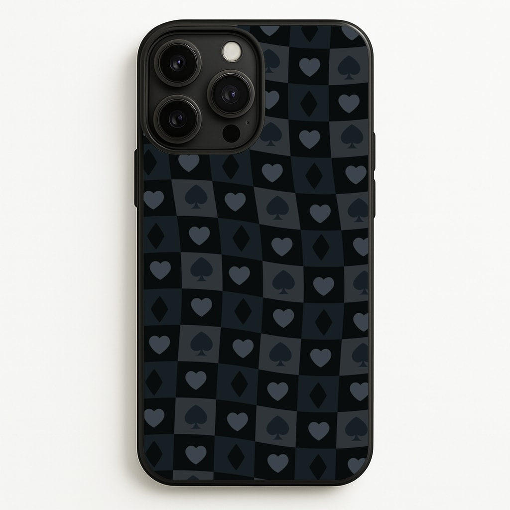 Card Suits Pattern Black - Clean Girl Aesthetic Phone Case for iPhone 13 Pro Max