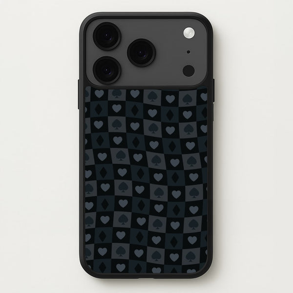 Card Suits Pattern Black Phone Case for iPhone 17 Pro