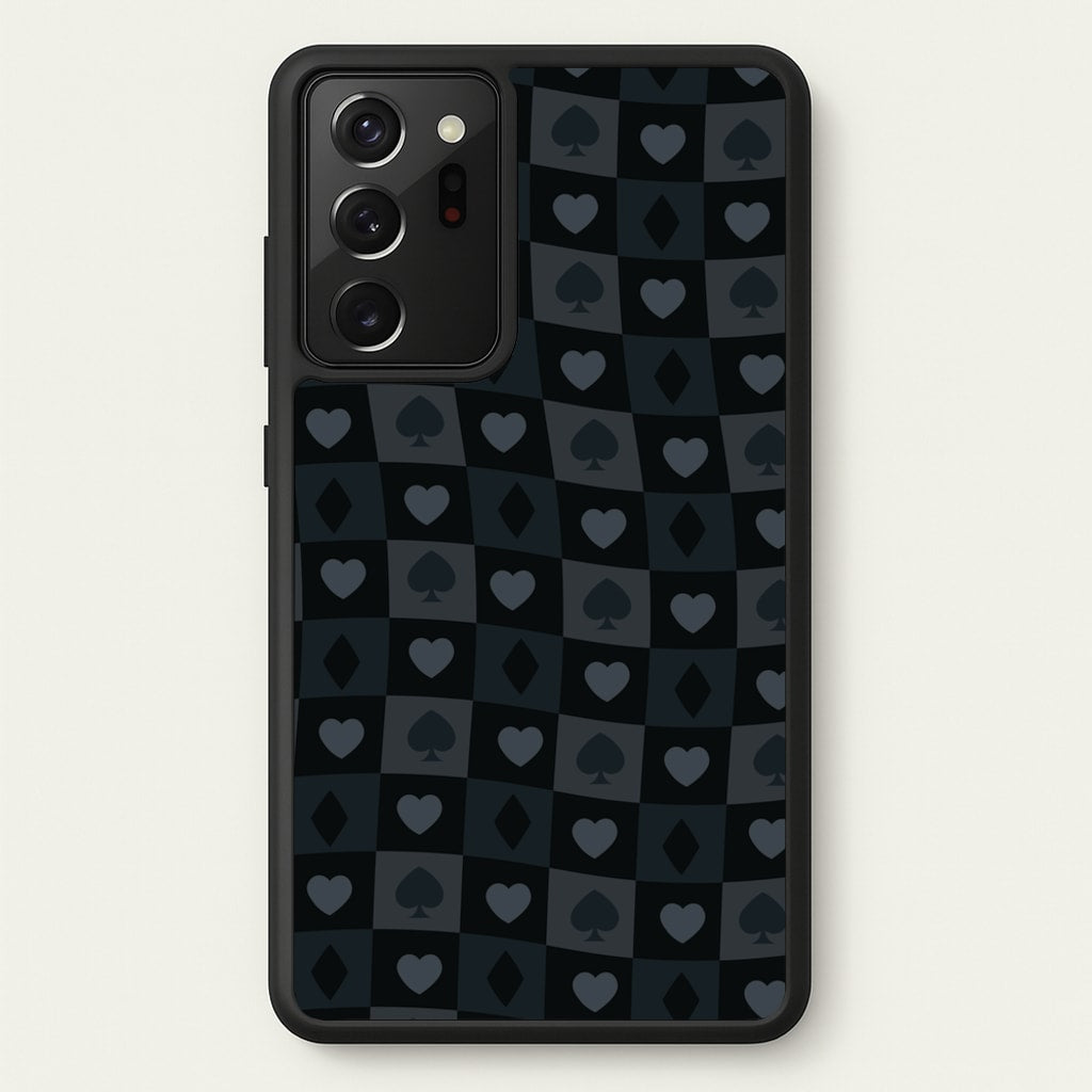 Card Suits Pattern Black - Clean Girl Aesthetic Phone Case for Galaxy Note 20 Ultra