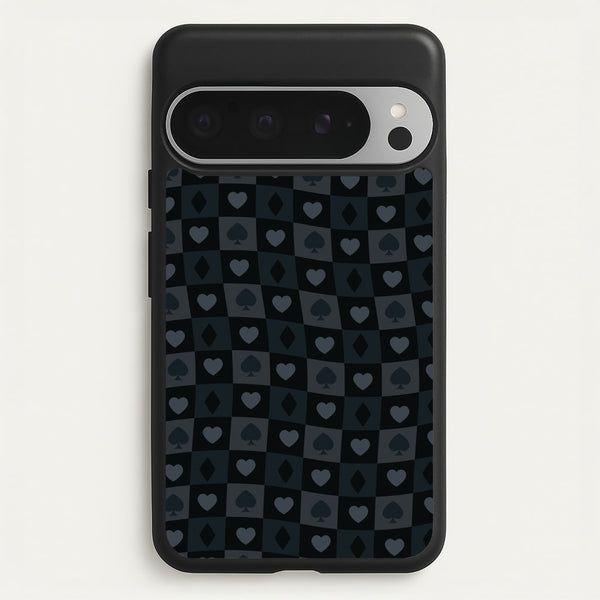 Card Suits Pattern Black - Clean Girl Aesthetic Phone Case for Google Pixel 9 Pro XL