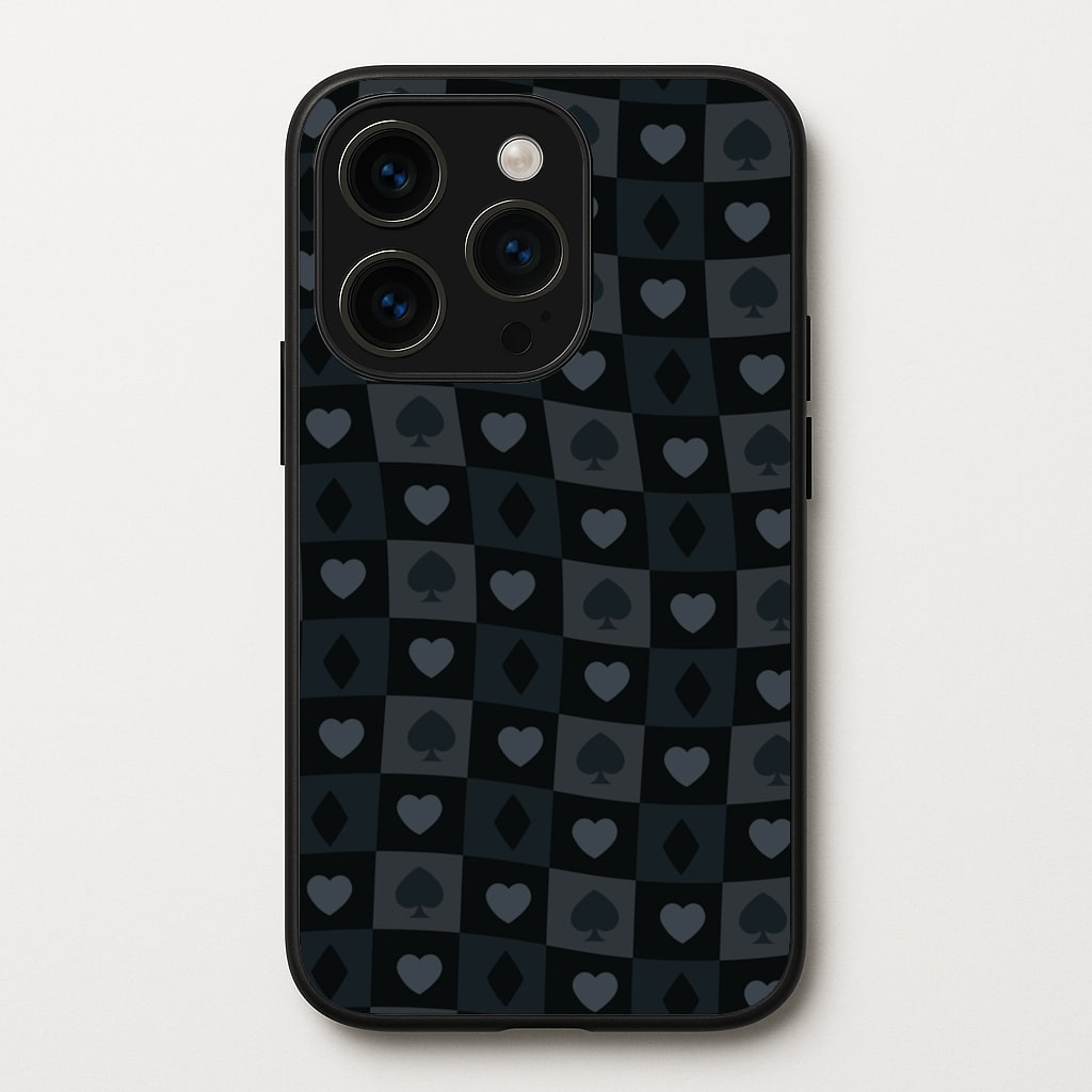 Card Suits Pattern Black - Clean Girl Aesthetic Phone Case for iPhone 14 Pro Max