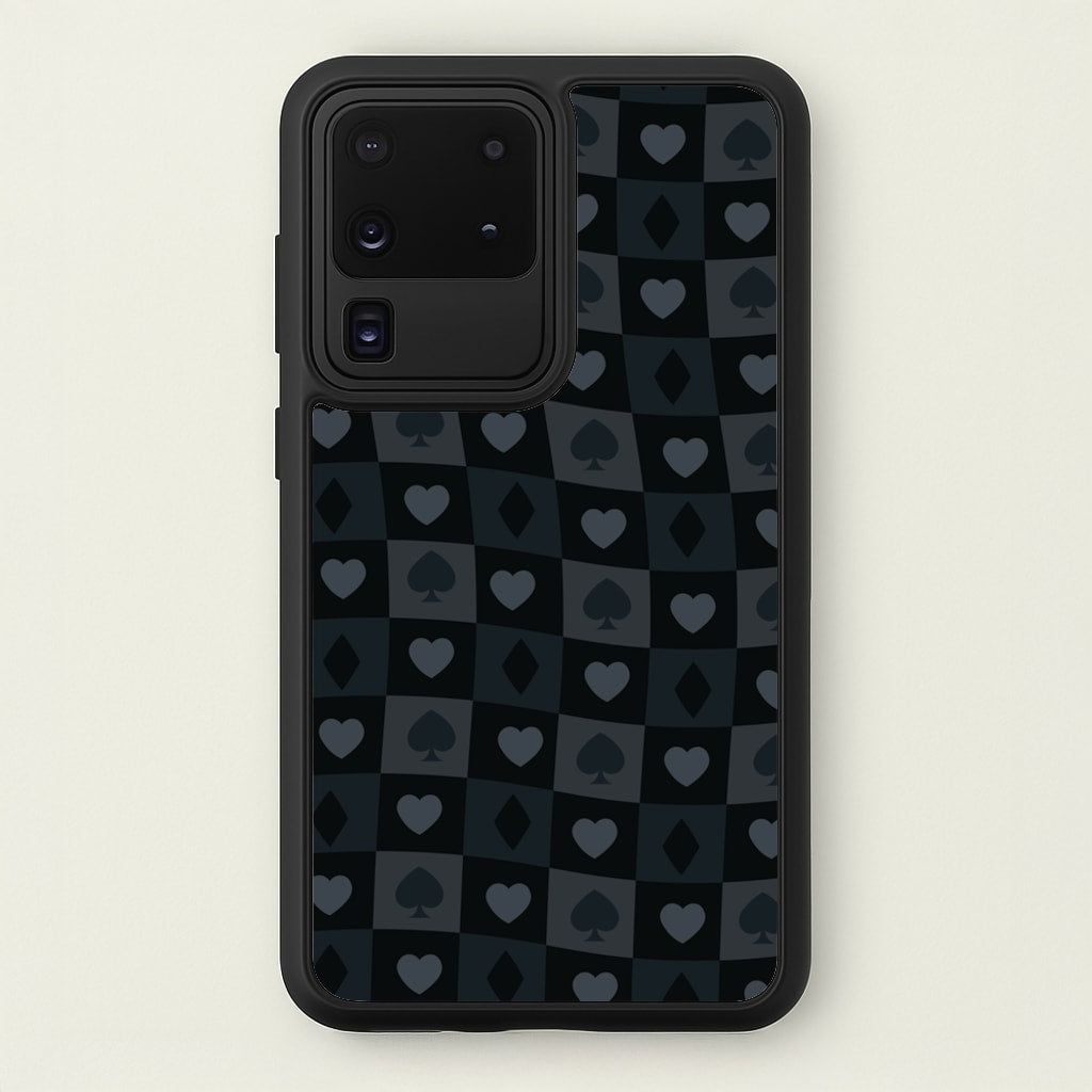 Card Suits Pattern Black - Clean Girl Aesthetic Phone Case for Galaxy S20 Ultra