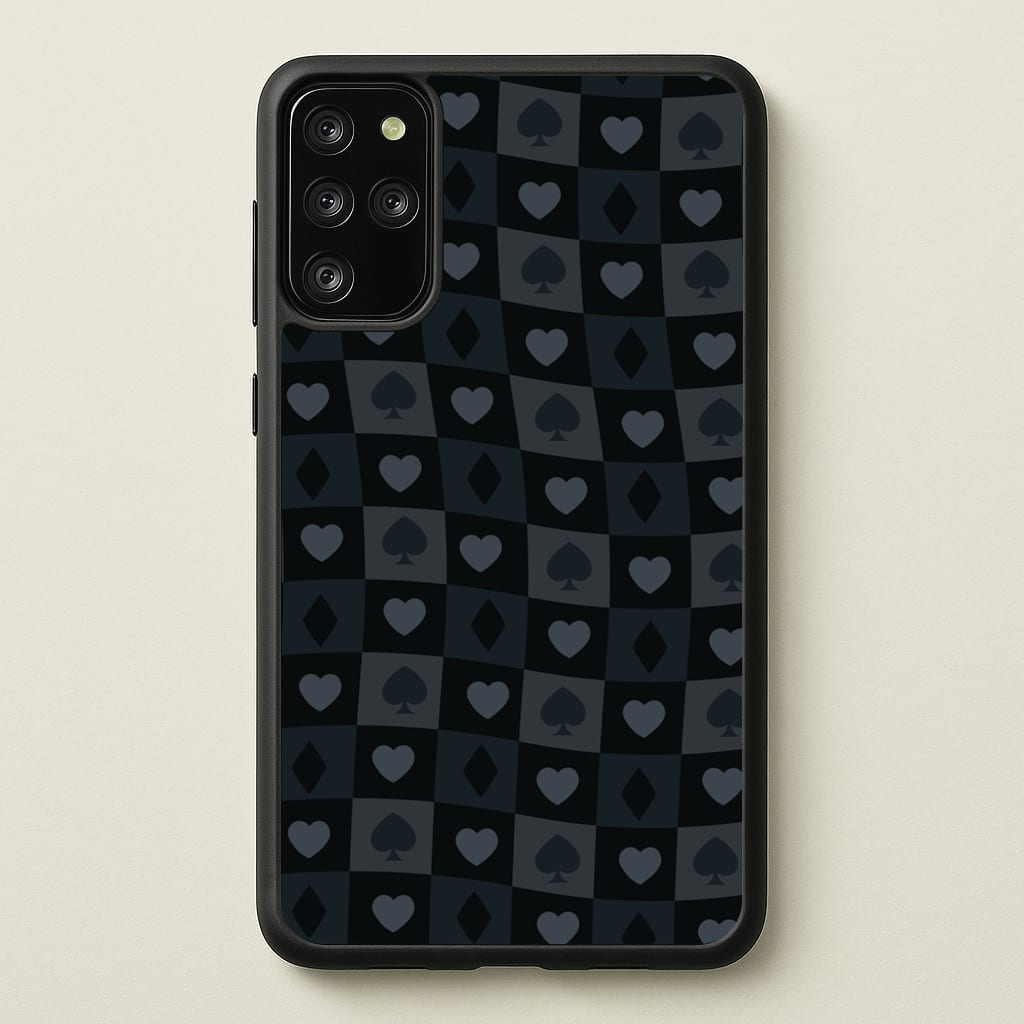 Card Suits Pattern Black - Clean Girl Aesthetic Phone Case for Galaxy S20 Plus