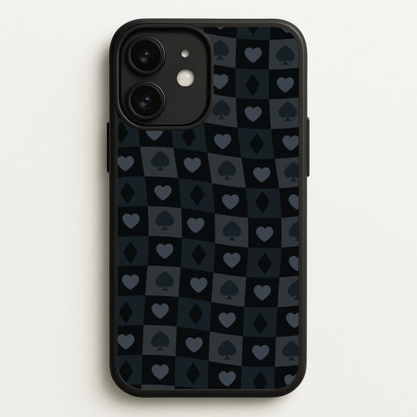 Card Suits Pattern Black - Clean Girl Aesthetic Phone Case for iPhone 11