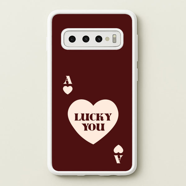 Ace Of Hearts Lucky You - Clean Girl Aesthetic Phone Case for Galaxy S10