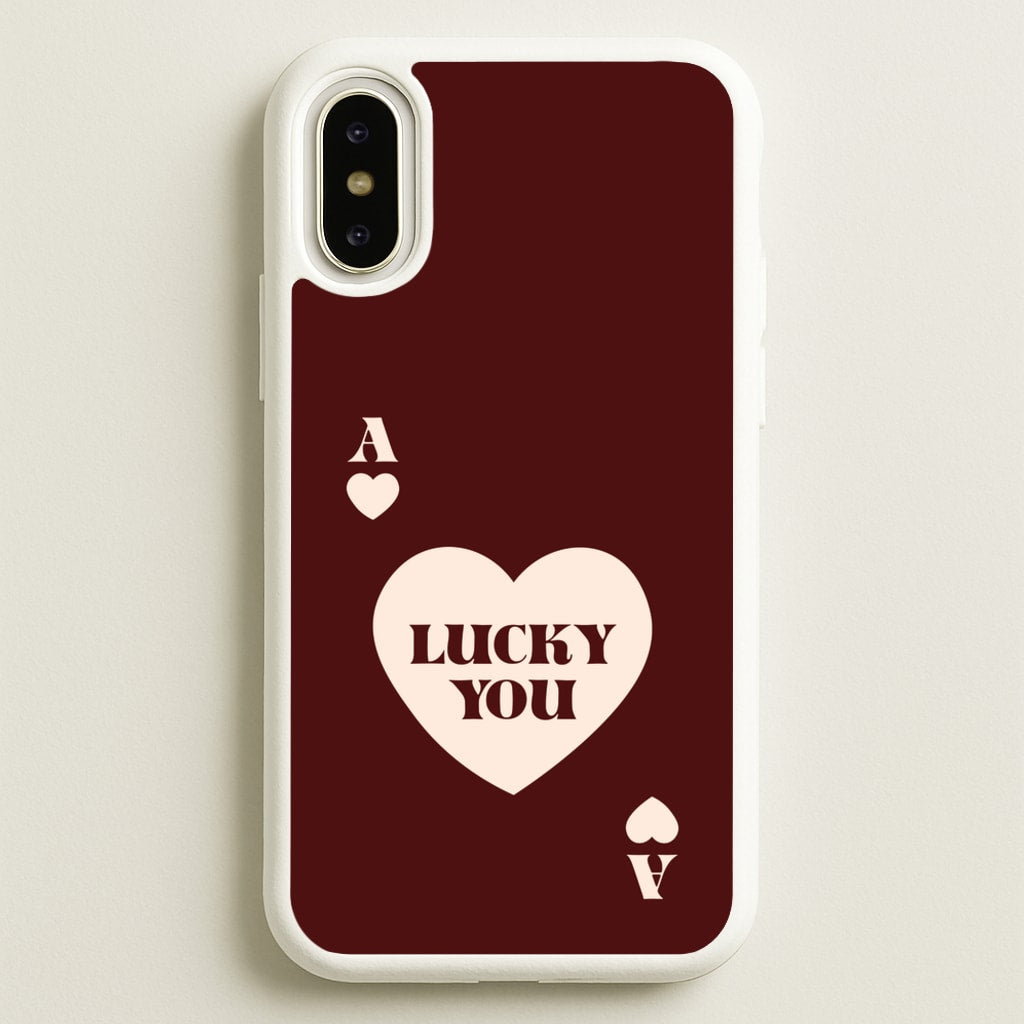 Ace Of Hearts Lucky You - Clean Girl Aesthetic Phone Case for iPhone X / XS