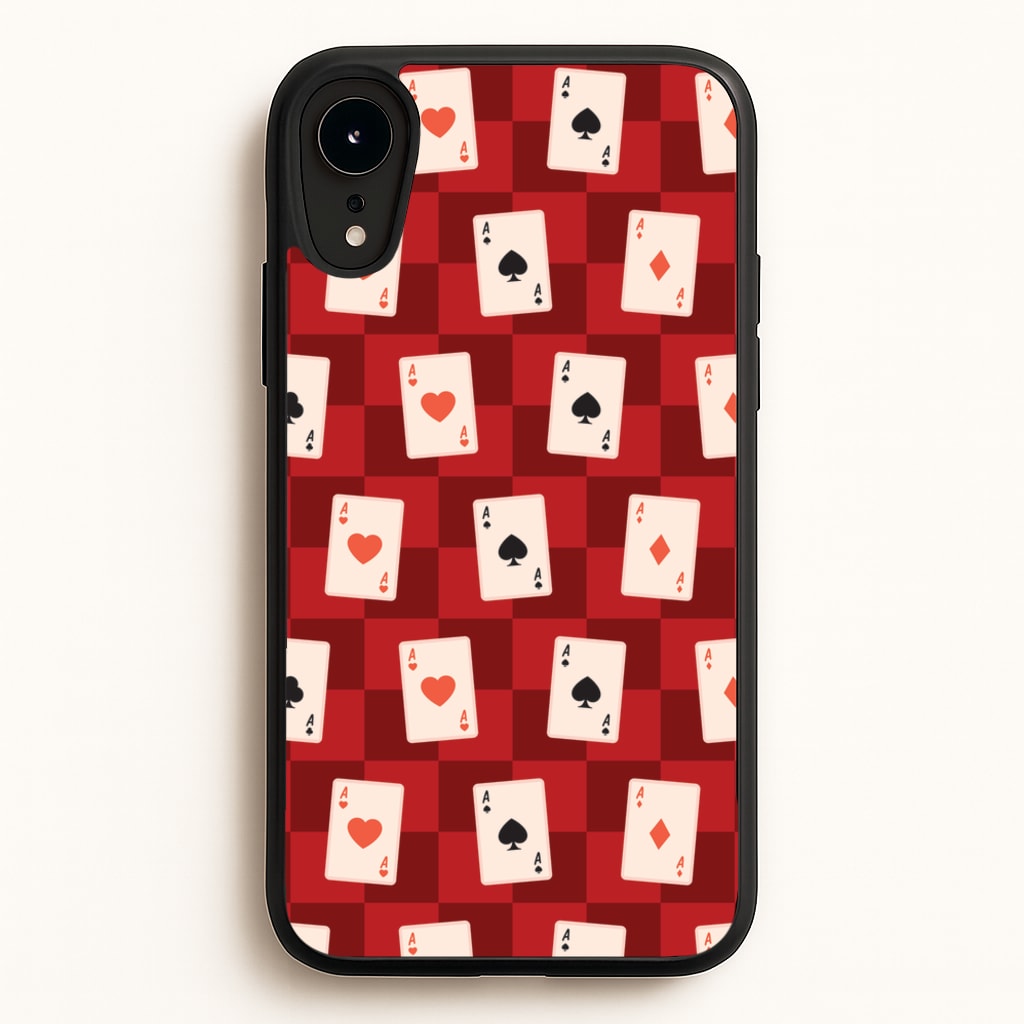 Card Deck Checkered Pattern - Clean Girl Aesthetic Phone Case for iPhone XR