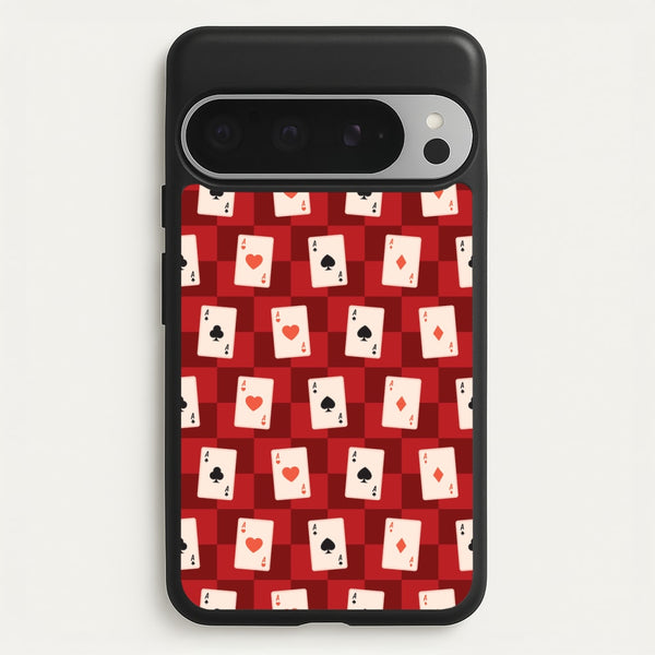 Card Deck Checkered Pattern - Clean Girl Aesthetic Phone Case for Google Pixel 9 Pro XL