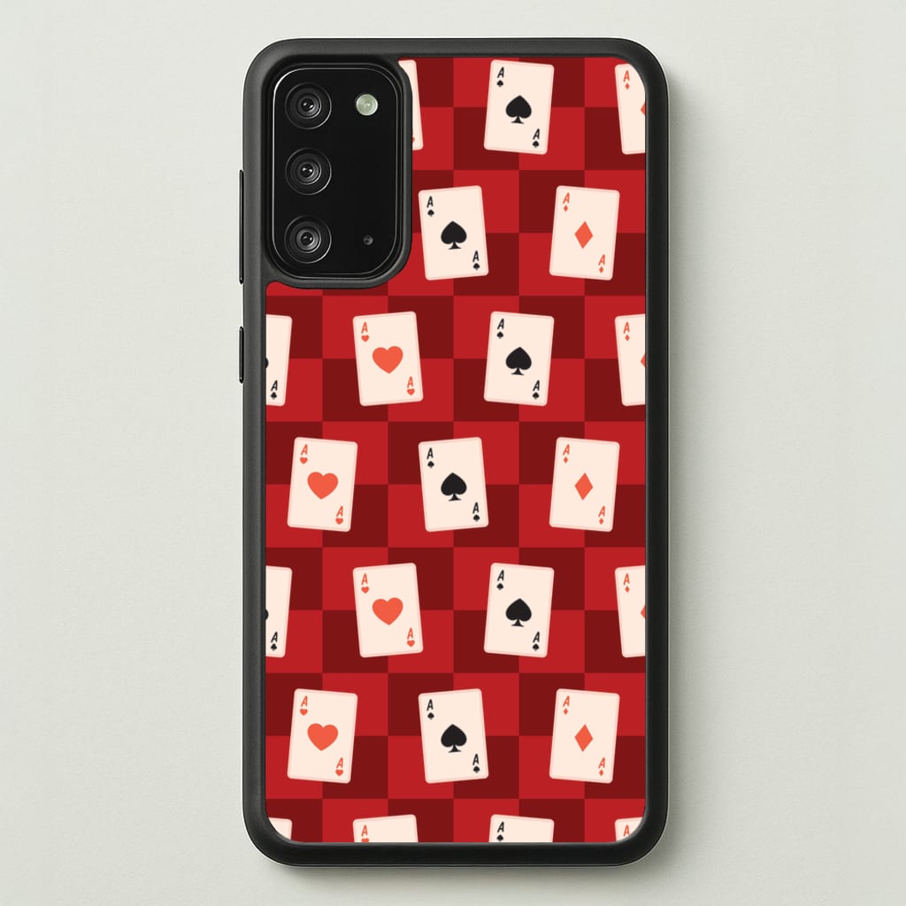 Card Deck Checkered Pattern - Clean Girl Aesthetic Phone Case for Galaxy Note 20