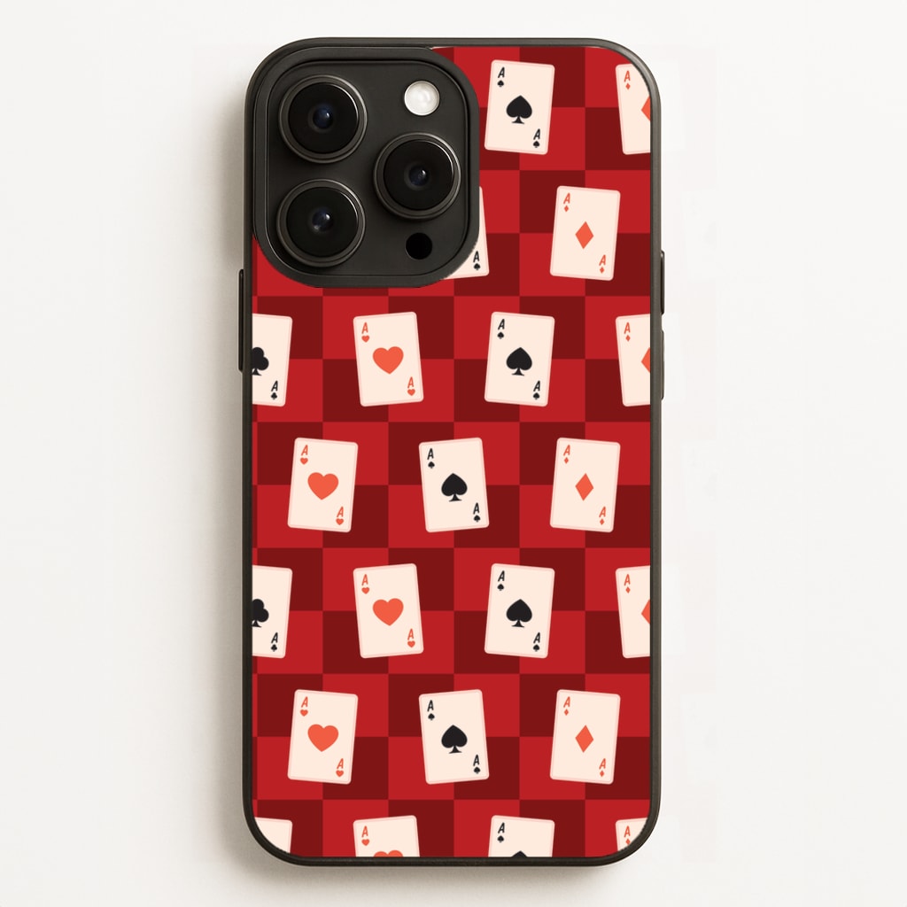 Card Deck Checkered Pattern - Clean Girl Aesthetic Phone Case for iPhone 12 Pro Max