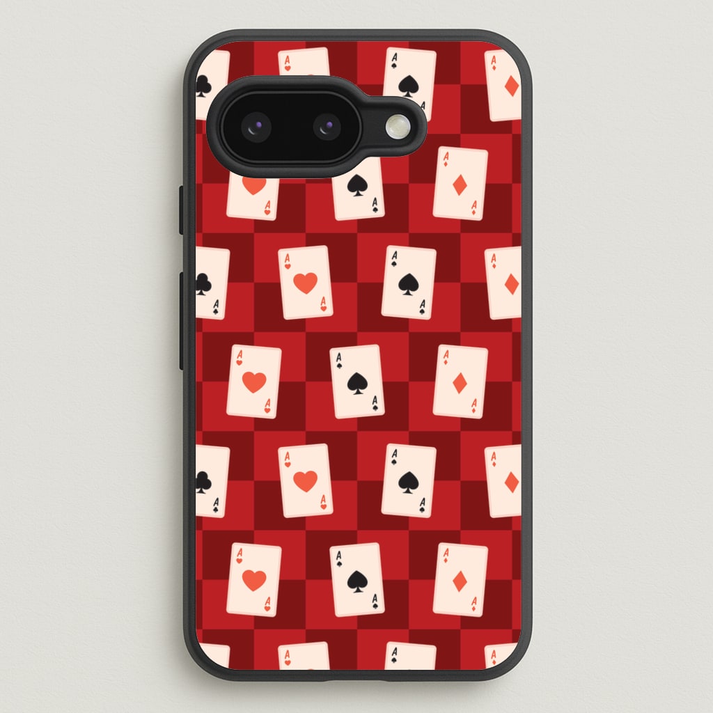 Card Deck Checkered Pattern - Clean Girl Aesthetic Phone Case for Google Pixel 9a