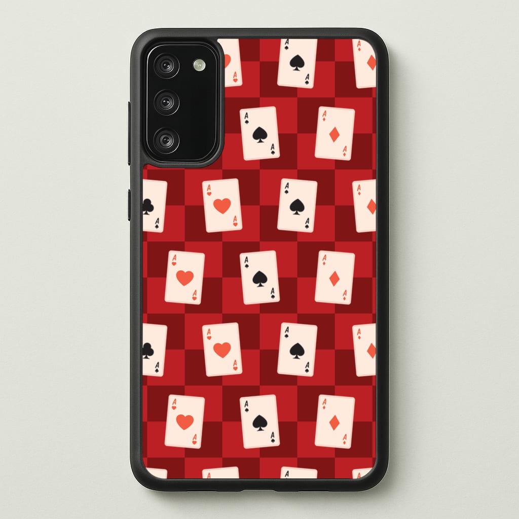 Card Deck Checkered Pattern - Clean Girl Aesthetic Phone Case for Galaxy S20FE