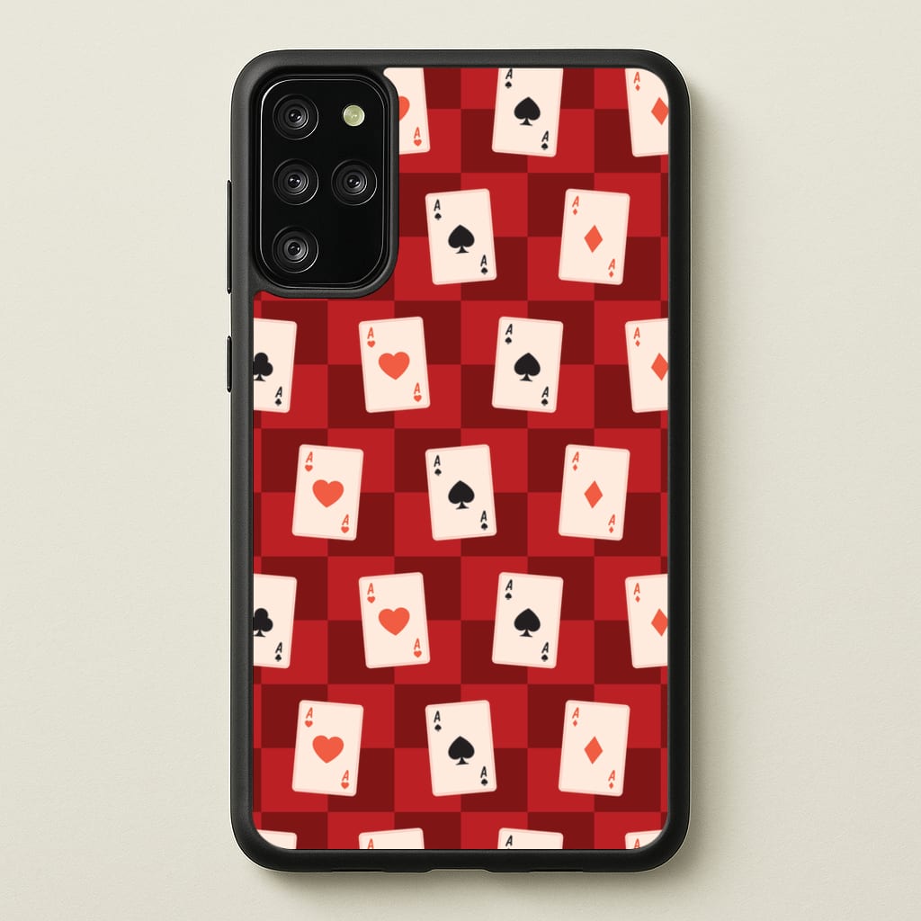 Card Deck Checkered Pattern - Clean Girl Aesthetic Phone Case for Galaxy S20 Plus