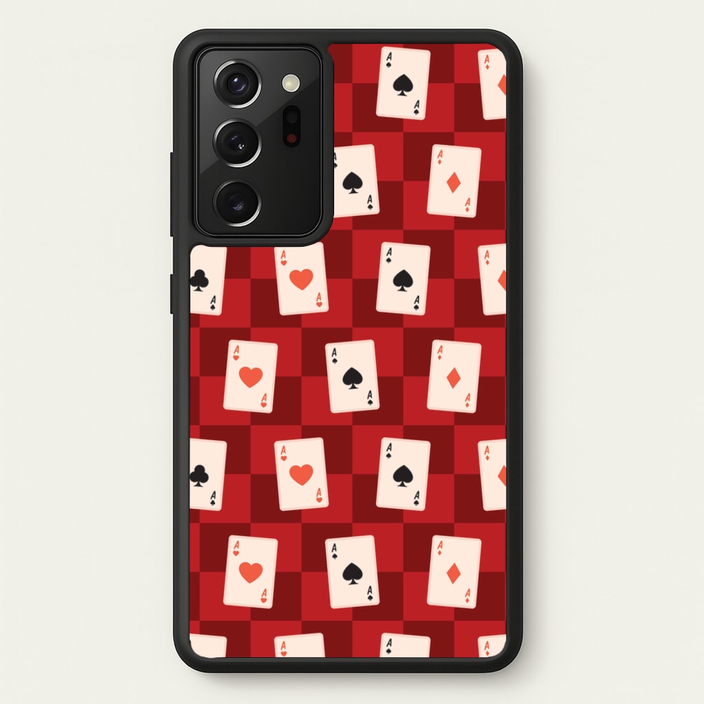 Card Deck Checkered Pattern - Clean Girl Aesthetic Phone Case for Galaxy Note 20 Ultra