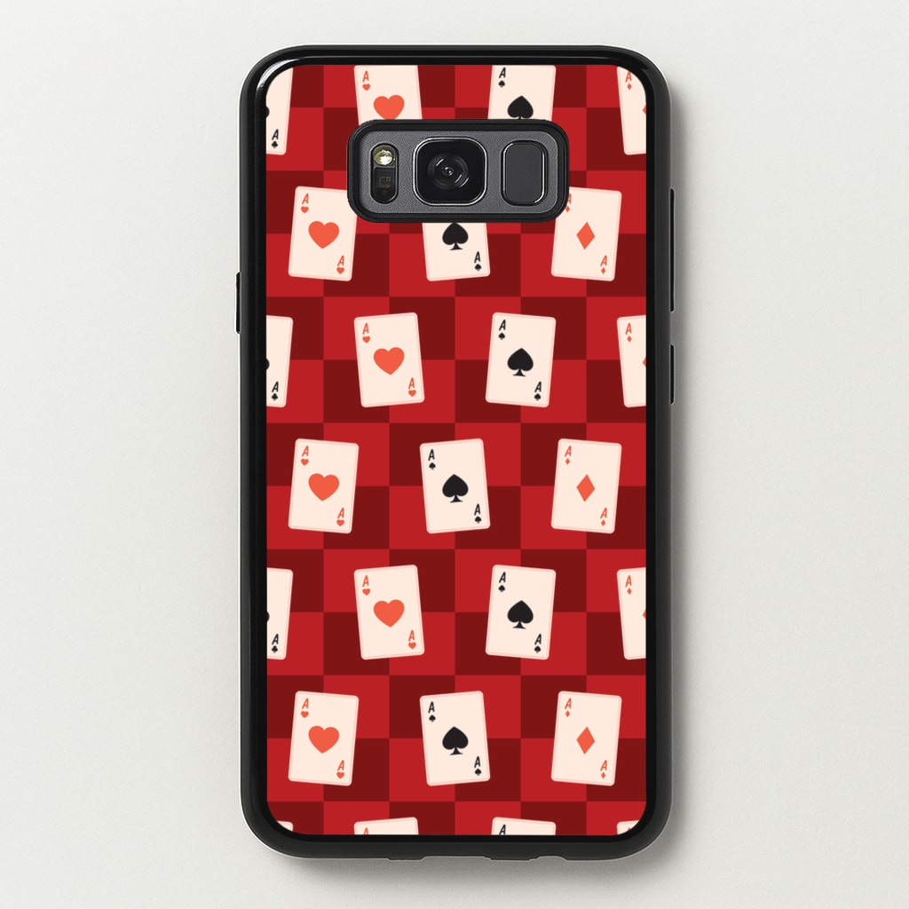 Card Deck Checkered Pattern - Clean Girl Aesthetic Phone Case for Galaxy S8