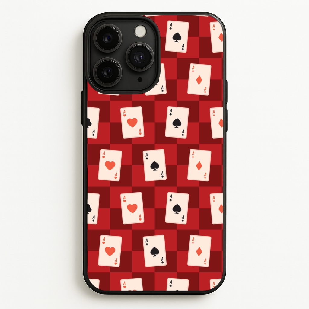 Card Deck Checkered Pattern - Clean Girl Aesthetic Phone Case for iPhone 11 Pro Max