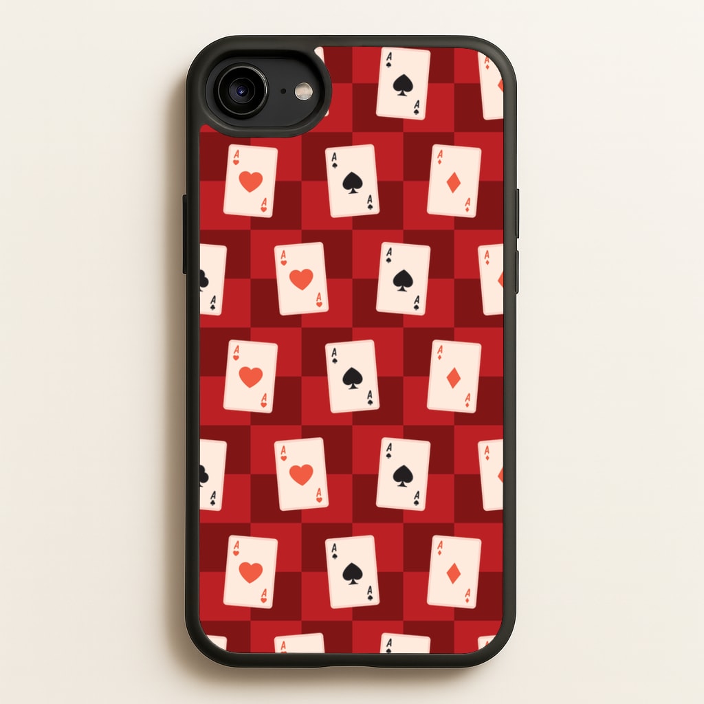 Card Deck Checkered Pattern - Clean Girl Aesthetic Phone Case for iPhone 6 / 7 / 8 / SE