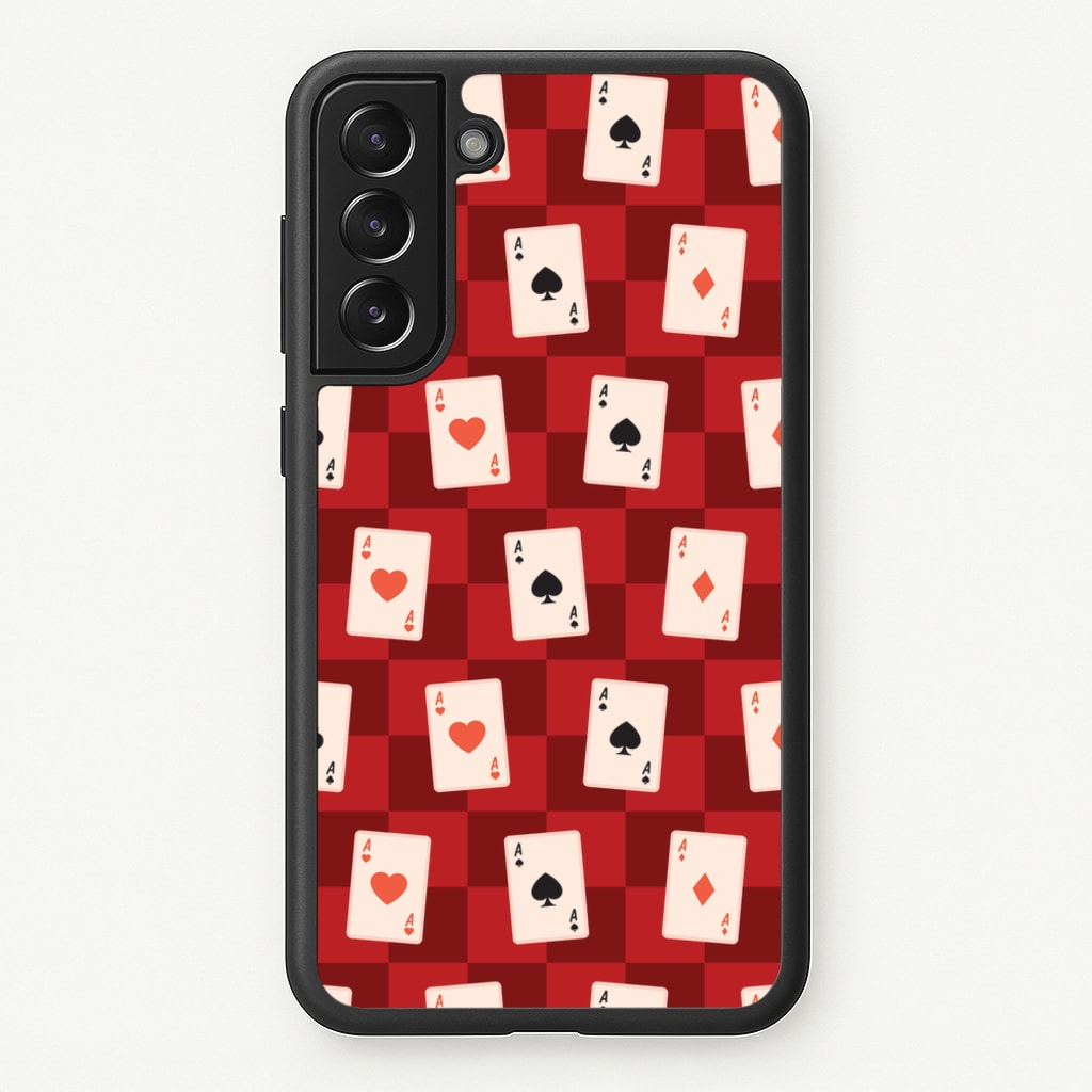 Card Deck Checkered Pattern - Clean Girl Aesthetic Phone Case for Galaxy S21FE