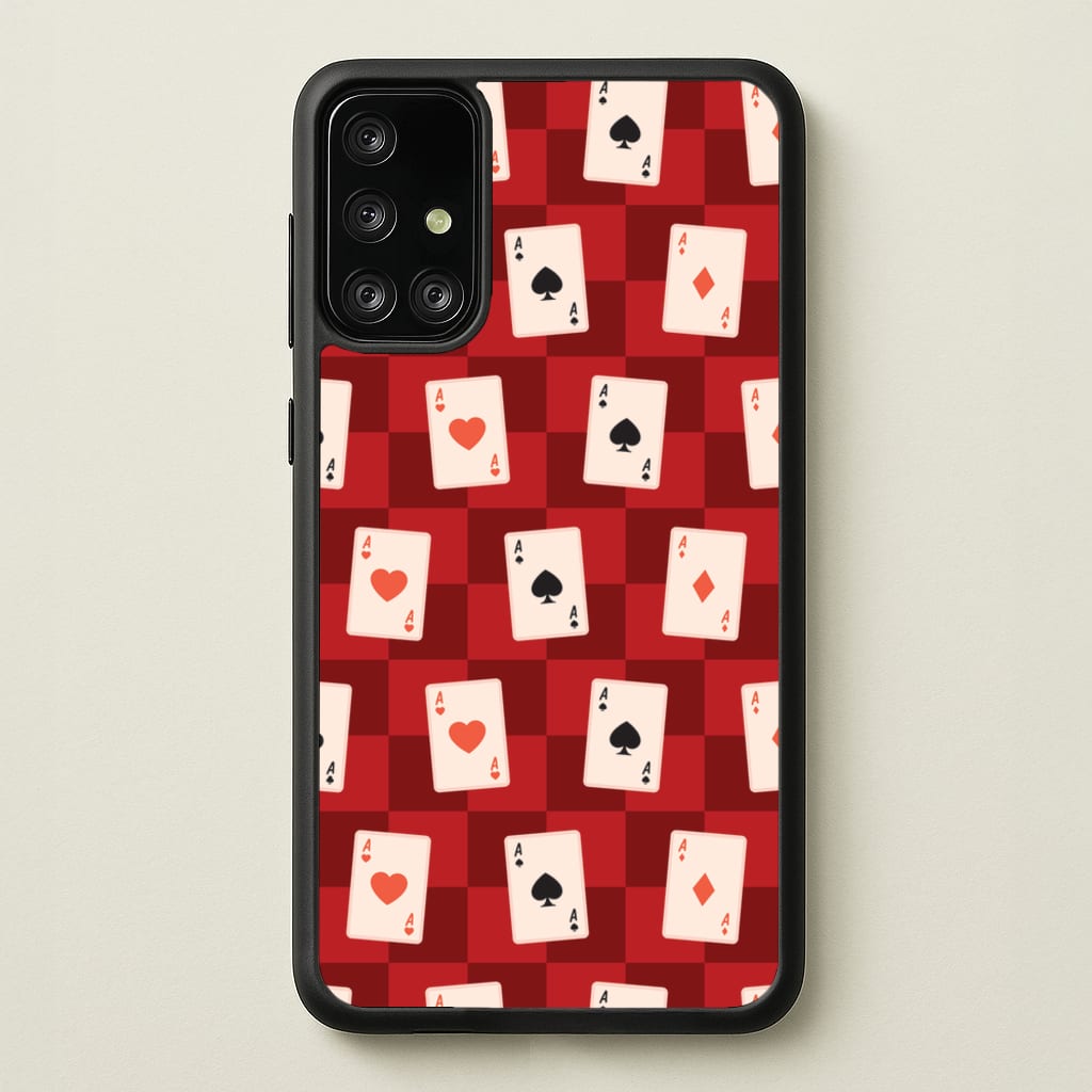Card Deck Checkered Pattern - Clean Girl Aesthetic Phone Case for Galaxy A71